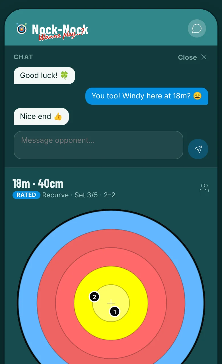 The chat panel open above the match