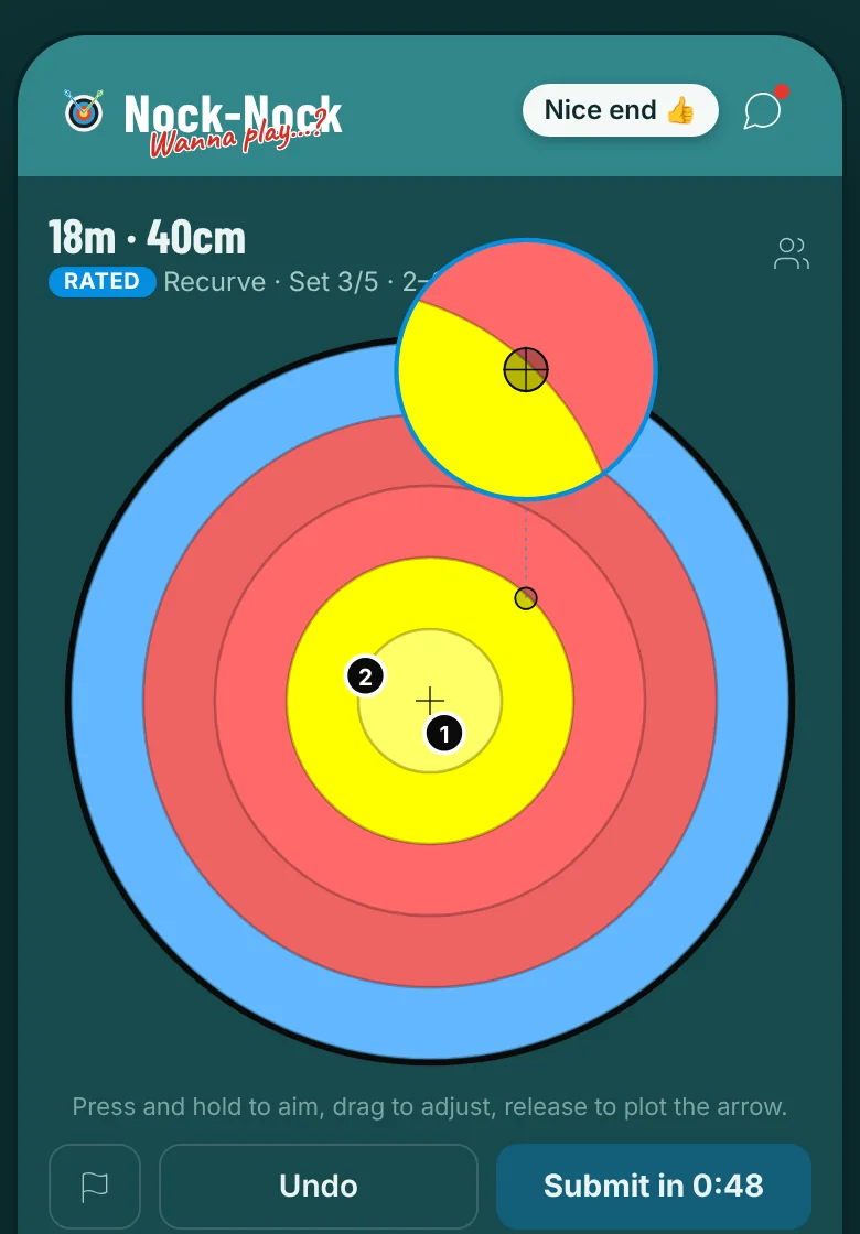 The loupe magnifying the target while aiming