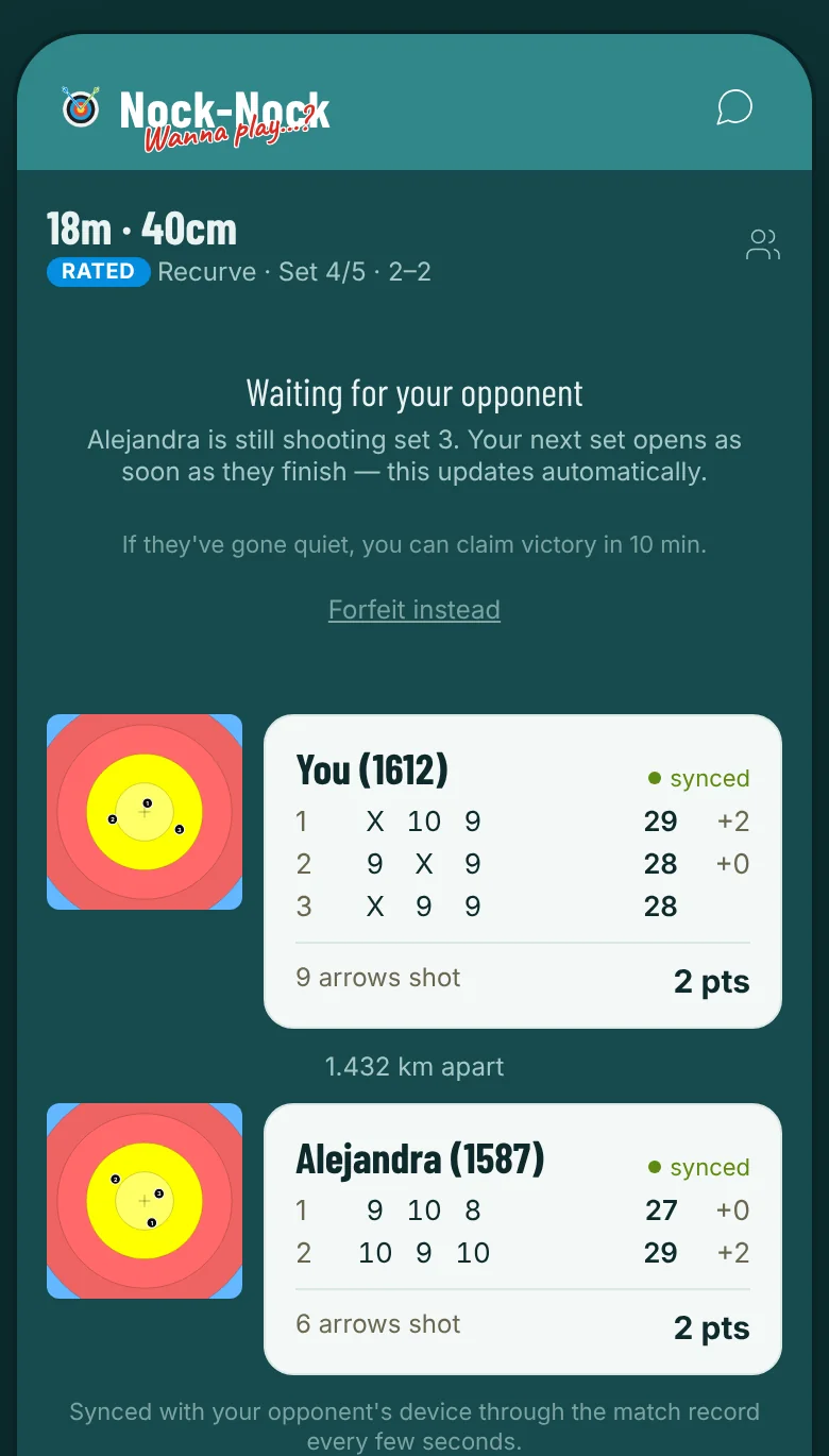 Waiting for the opponent to finish their end