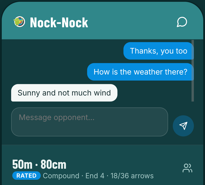 In-match chat alongside the live target face